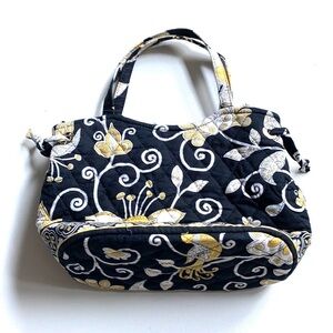 Vera Bradley Black, White & Yellow Mini hobo purse